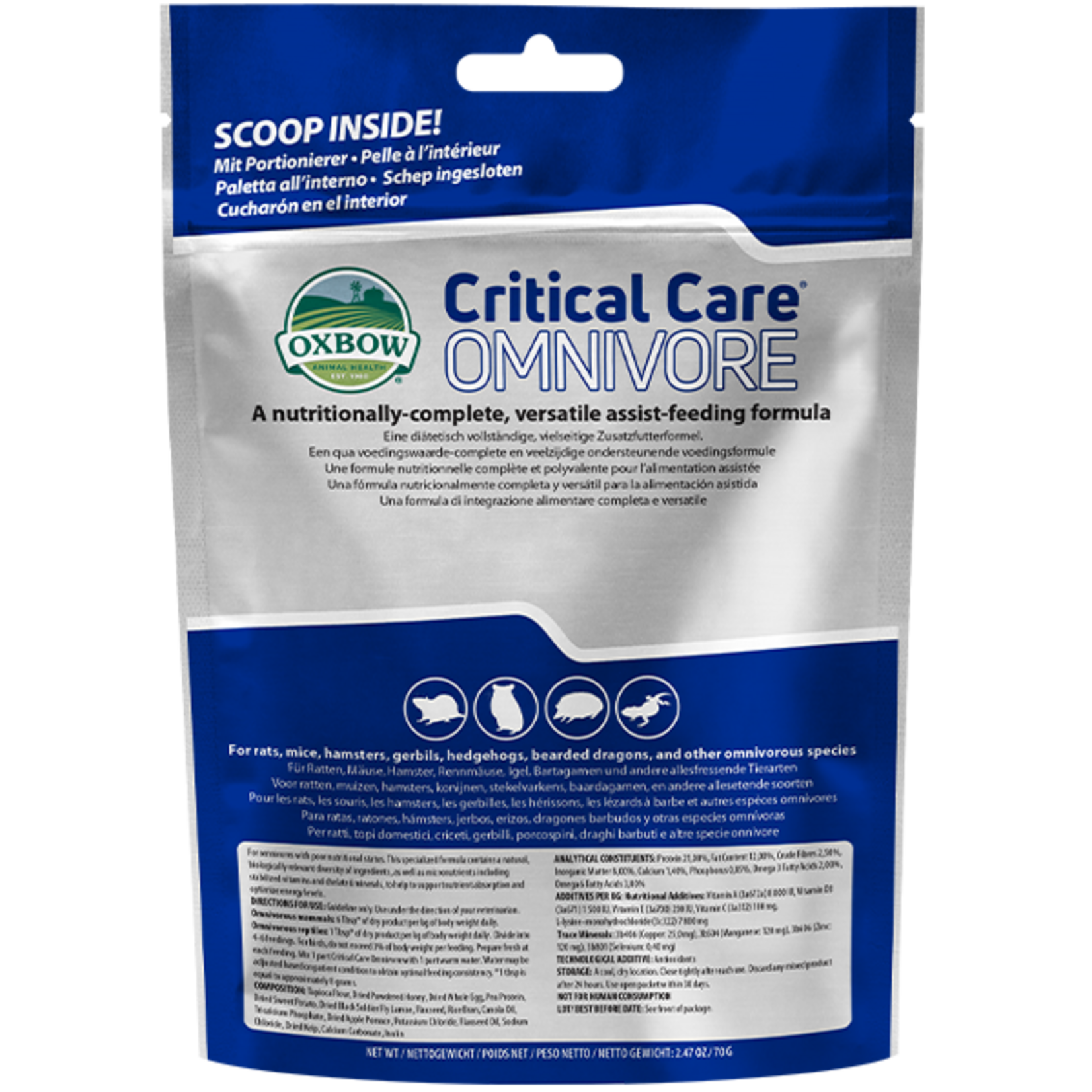 OXBOW ANIMAL HEALTH Oxbow Critical Care Omnivore 70g