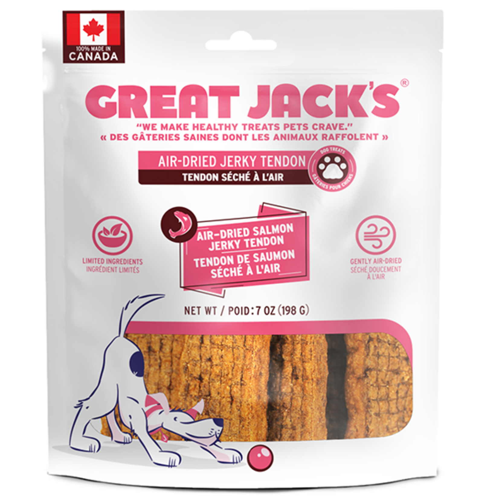 Great Jack's Great Jack's Dog Tendon Bar Salmon 7 oz