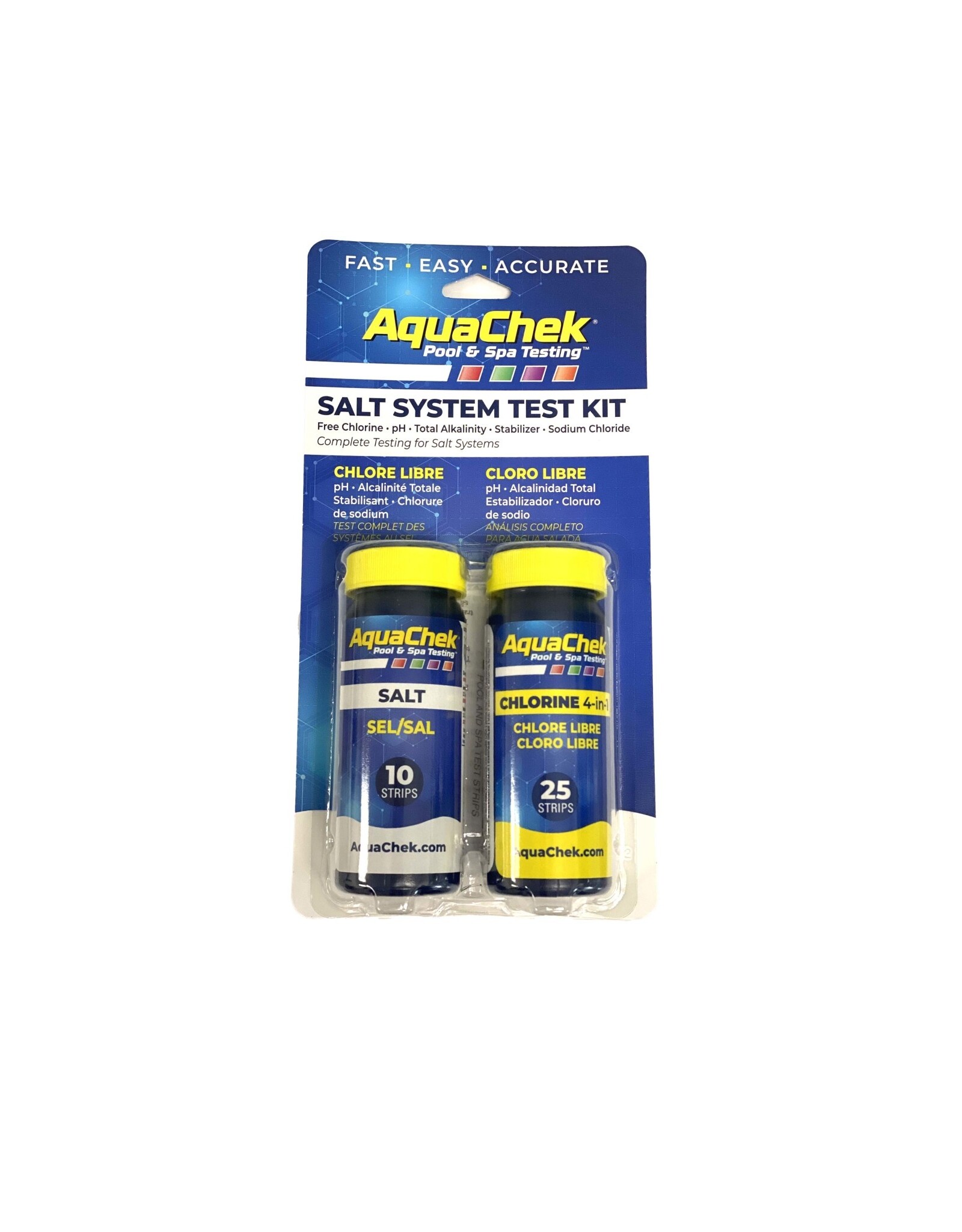 AquaChek Test Strips, Salt/Chlorine 4 In 1