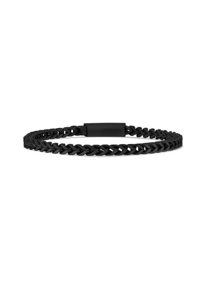 Black steel bracelet 8'' franco 4mm