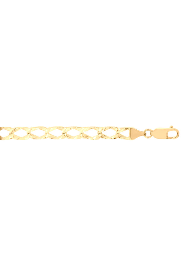 10k yellow bracelet 8.5'' diamond cut curb