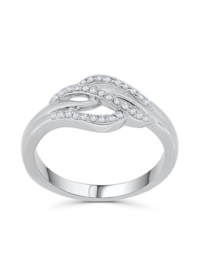 10k White Diamond Ring