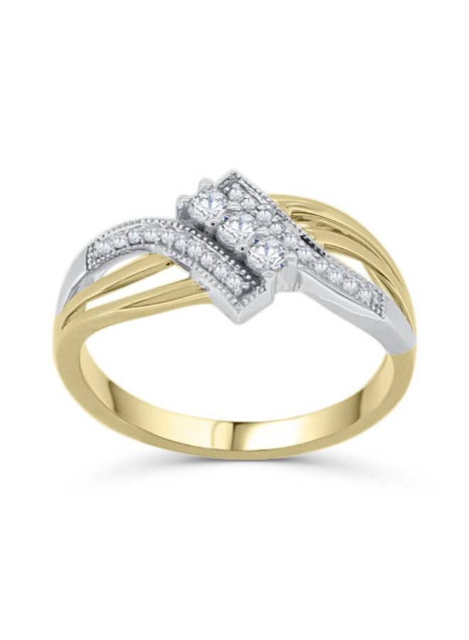 10k 2 tone diamond ring
