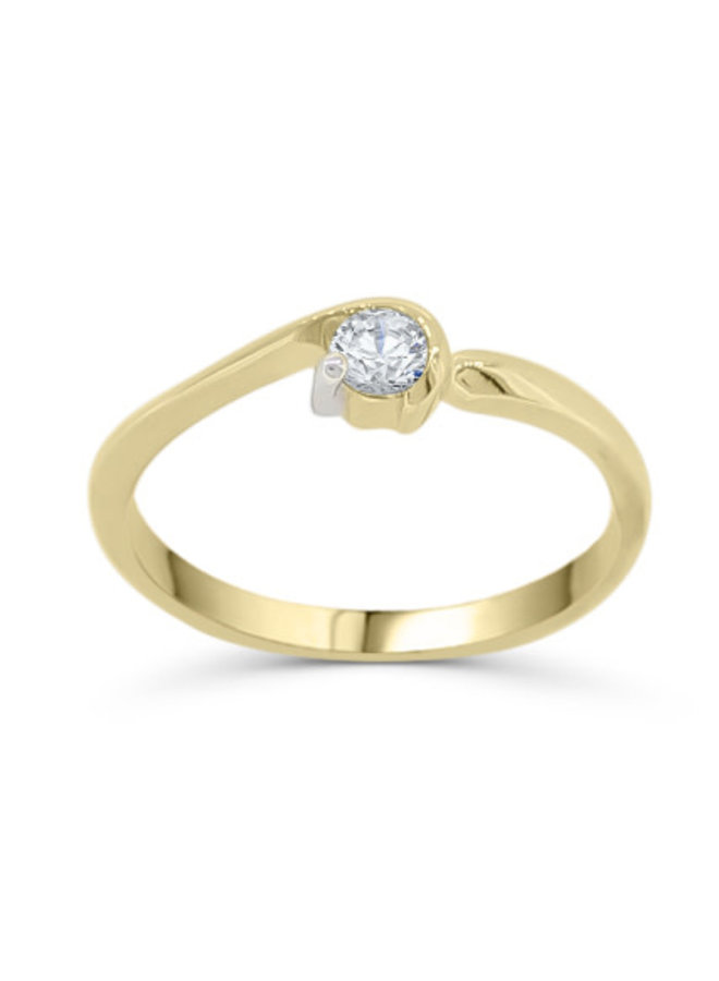 10k Yellow Diamond Solitaire Ring