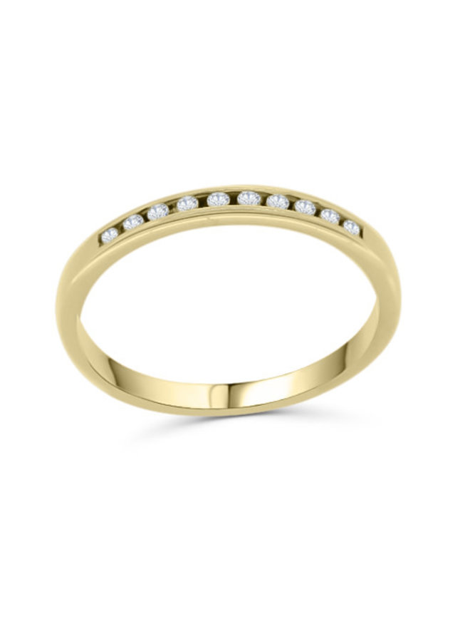Diamond Semi-Eternity Ring 10k Yellow Gold