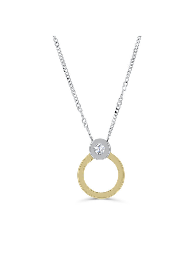 Diamond pendant in 10k 2-tone gold