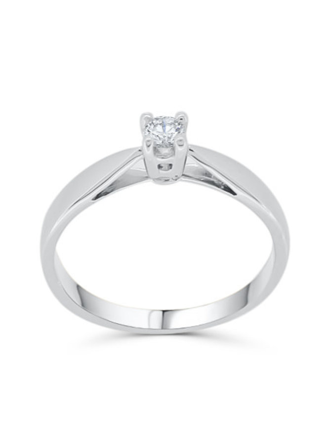 10k white gold solitaire ring