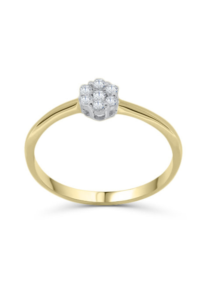 2 tone 10k zircon ring