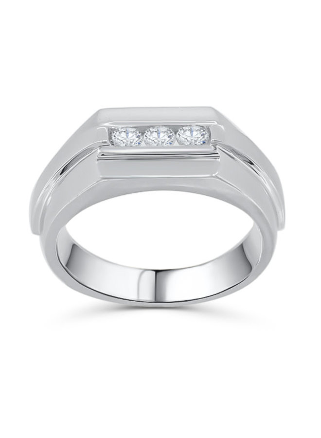 Ladies' bangle with diamonds in 14k white gold