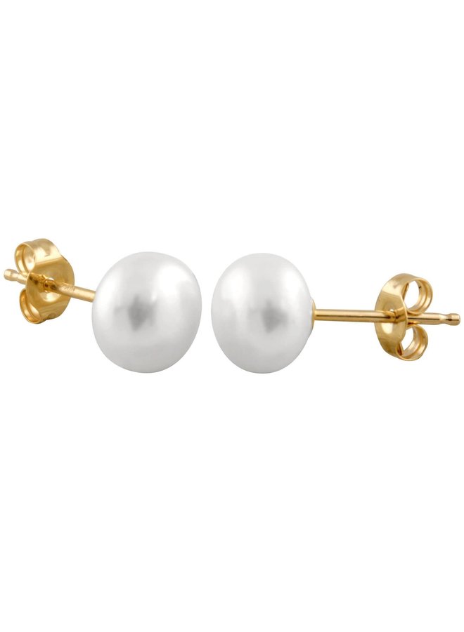 14k yellow freshwater pearl earring 5mm