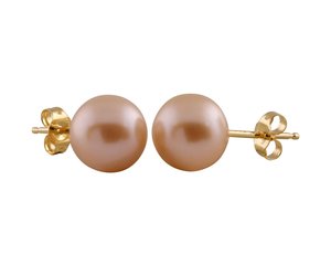 Boucles D'oreilles Perles D'eau Douce 8mm Rose - Argent 925 - Neuf Sans Emballage