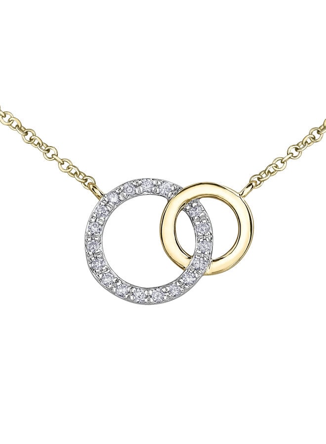 Collier 10k jaune diamants 19=0.09ct I GH