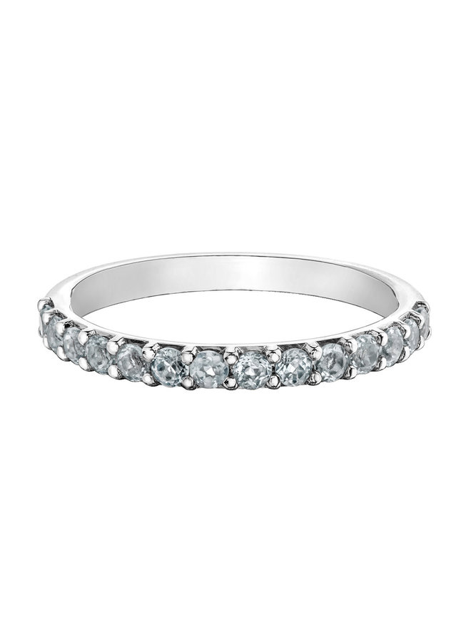 10k white topaz semi-eternity ring