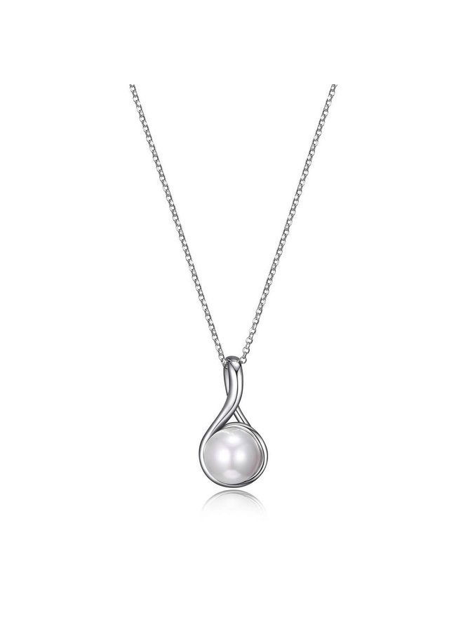 Collier pearls .925 pendentif perle blanche 10mm 18''