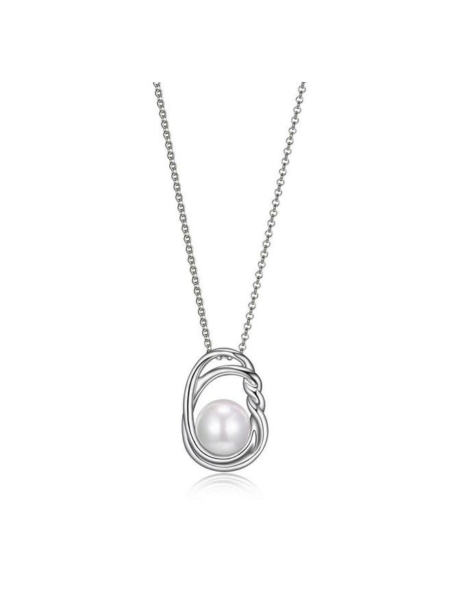 Collier pearl .925 pendentif perle blanche 18''