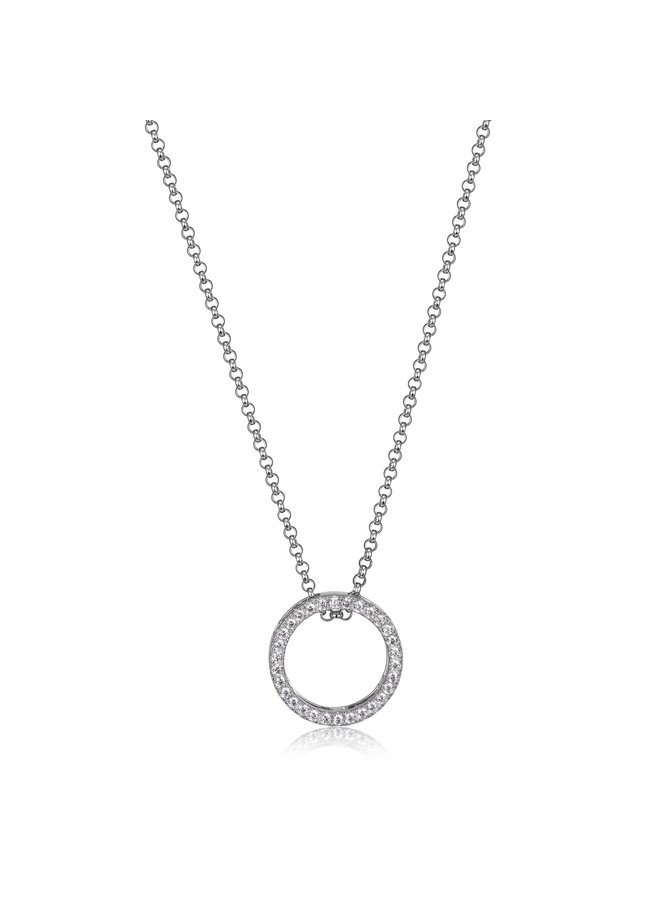 Chaine et pendentif .925 rond zircon 18''