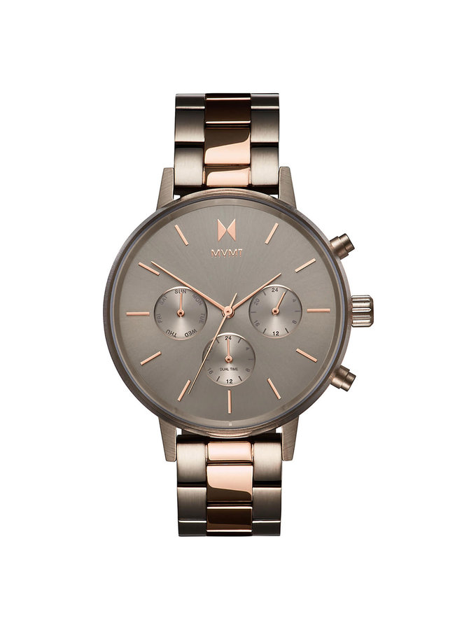 MVMT chronograph lady steel 2 tones anthracite background 36mm