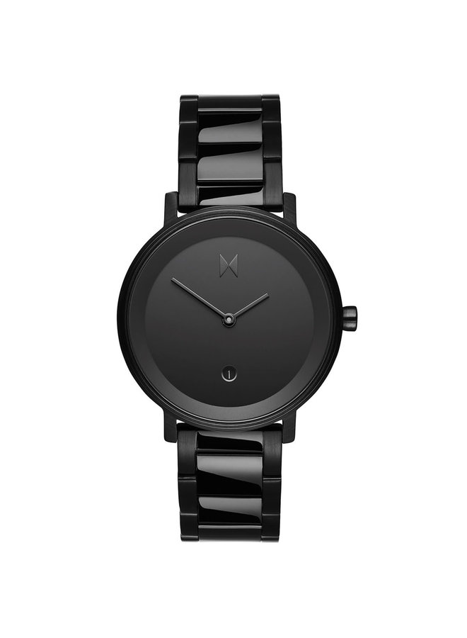 MVMT dame acier noir fond noir 34mm