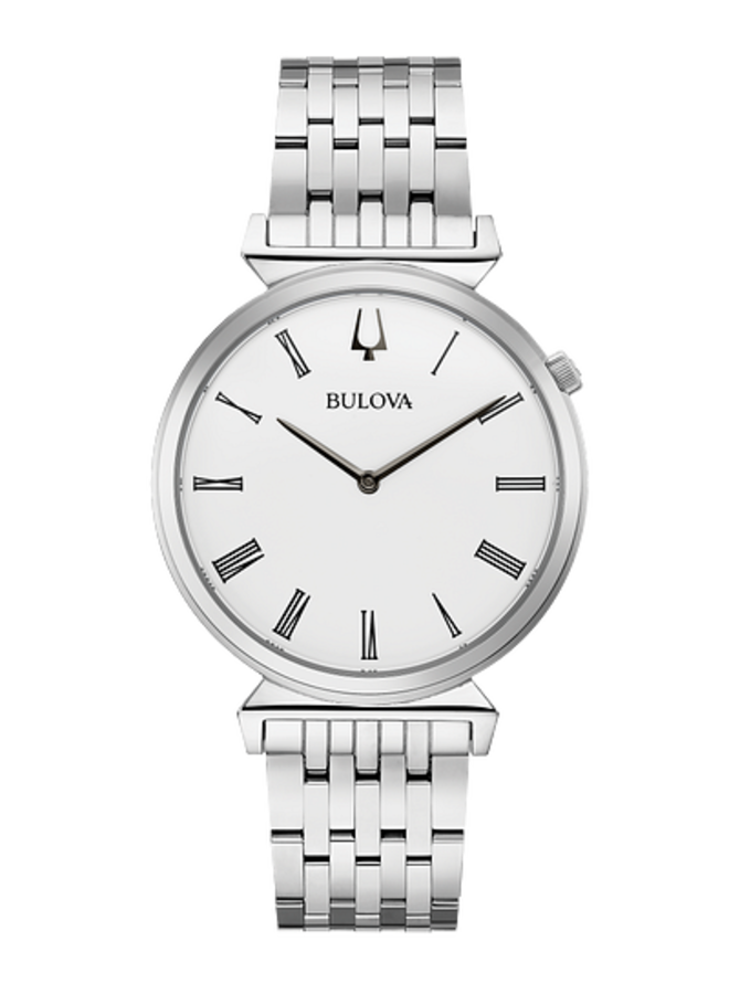 Bulova homme acier fond blanc verre sapphir 38mm