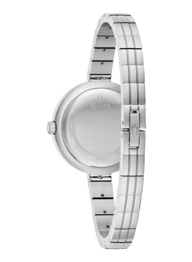 Bulova dame acier fond blanc diamant 30mm