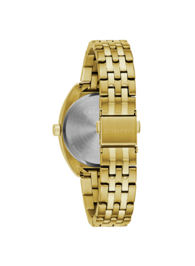 Caravelle dame acier doré zircon 32mm