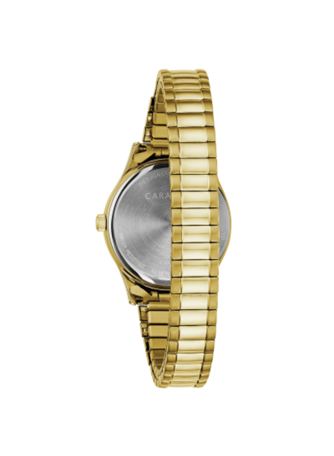 Caravelle dame acier doré bracelet extensible 30mm