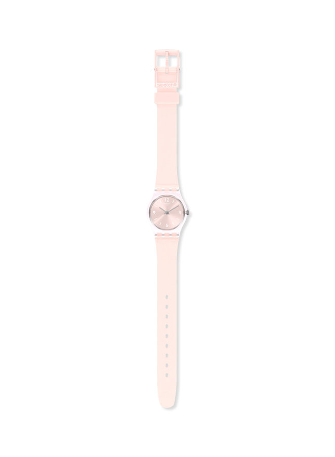 Swatch bonbon fée fond et bracelet silicone rose pale 25mm