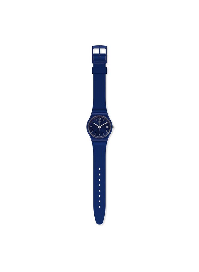 Swatch fond et bracelet silicone bleu cyan 34mm