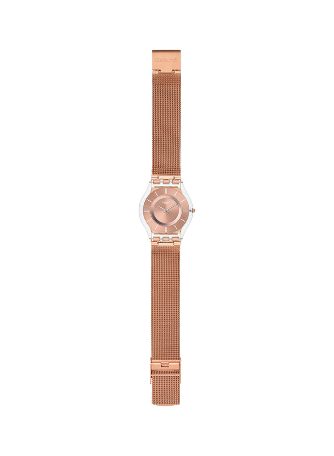 Swatch Hello Darling acier inoxydable rosé bracelet mèche rosé 34mm