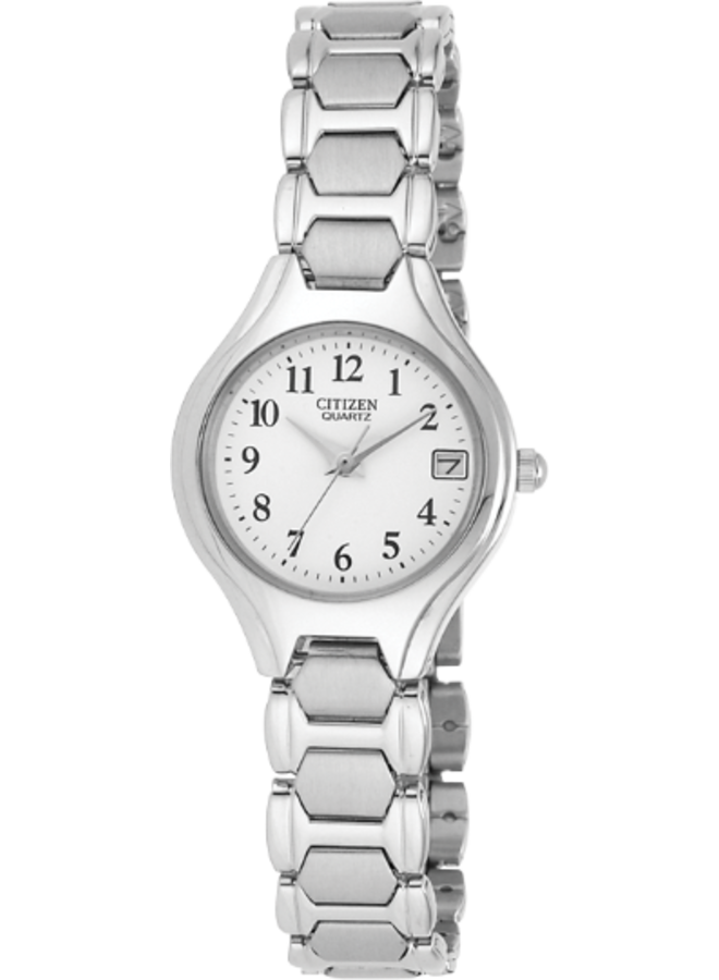 Citizen quartz acier dame fond blanc 23mm