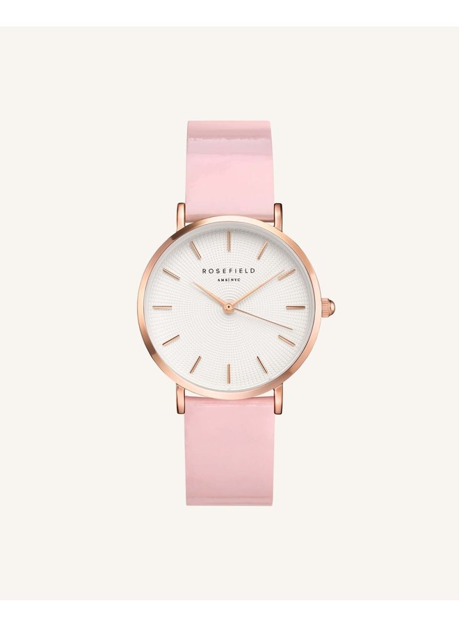 Rosefield acier rosé bracelet cuir rose 33mm