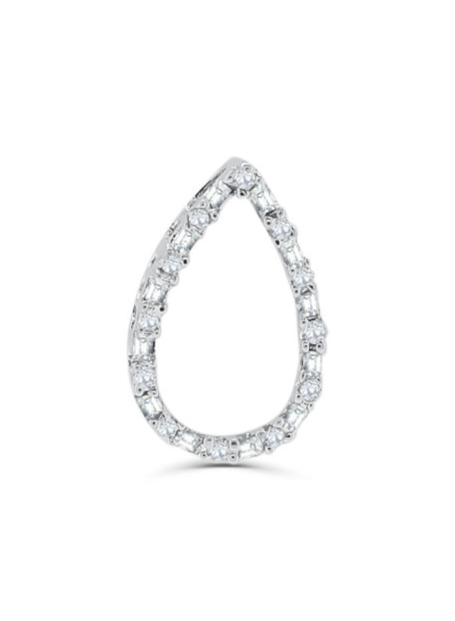 Pendentif en or blanc 14k avec diamants