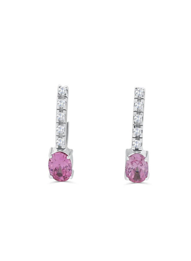 Boucles d'oreilles or blanc 10k zircons