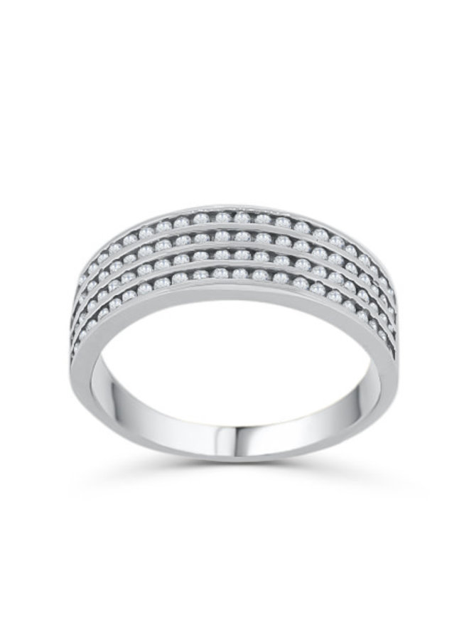 10k white gold ring with zircons