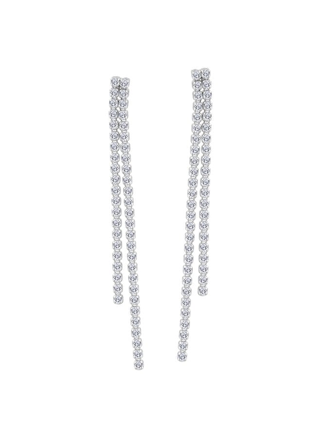 14k white gold diamond earrings