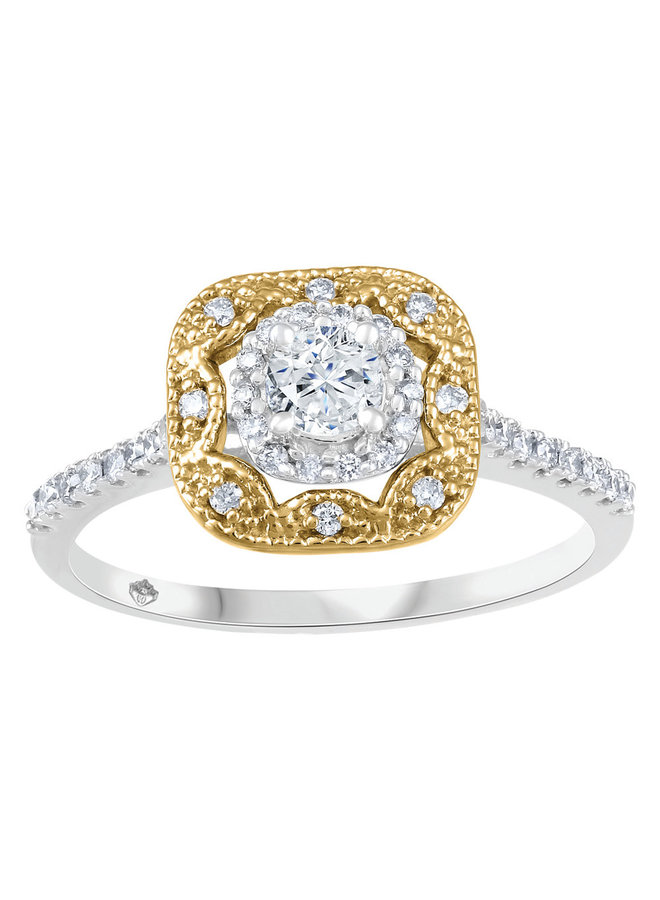 2 Tone 10k Diamond Ring