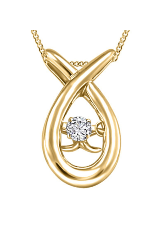 Chaine et pendentif 10k jaune a diamant 1x0.05ct I GH canadien