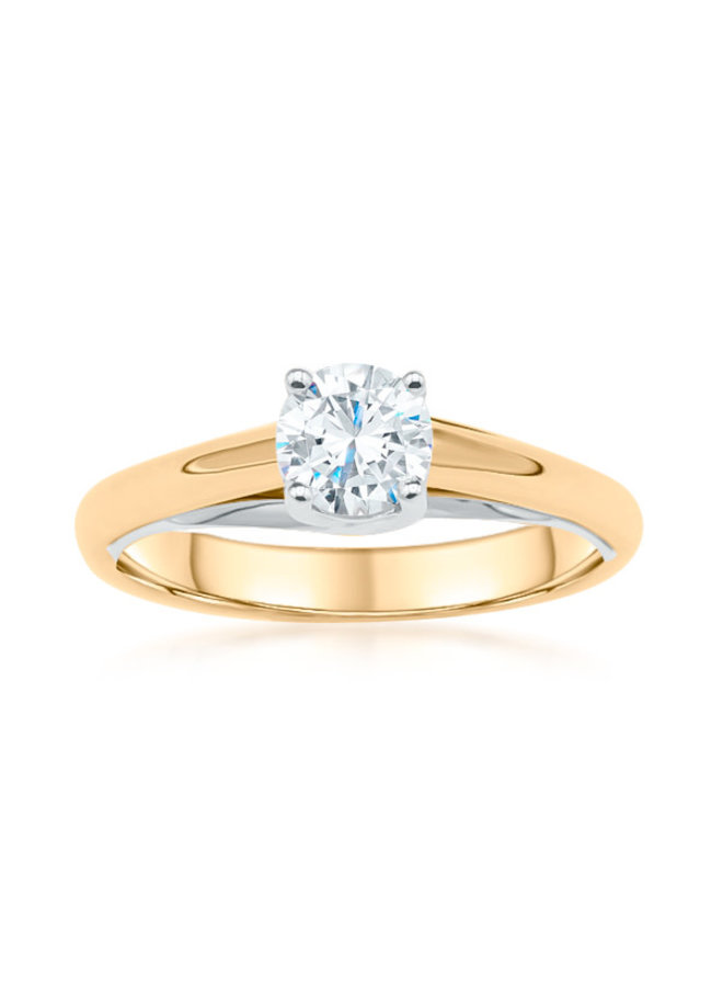10k solitaire ring 1x0.72ct I2 color H