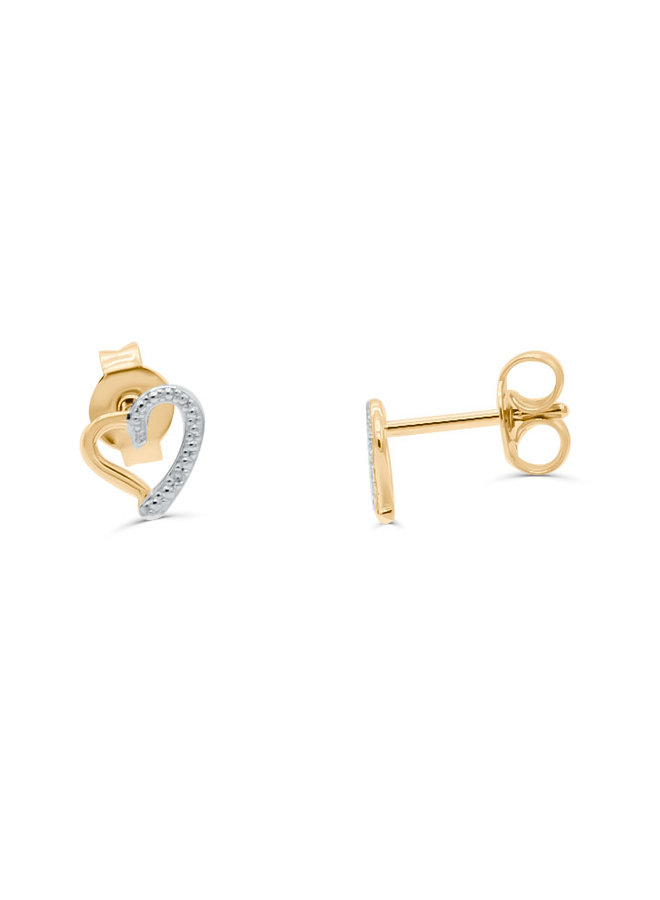 10k yellow diamond heart earring