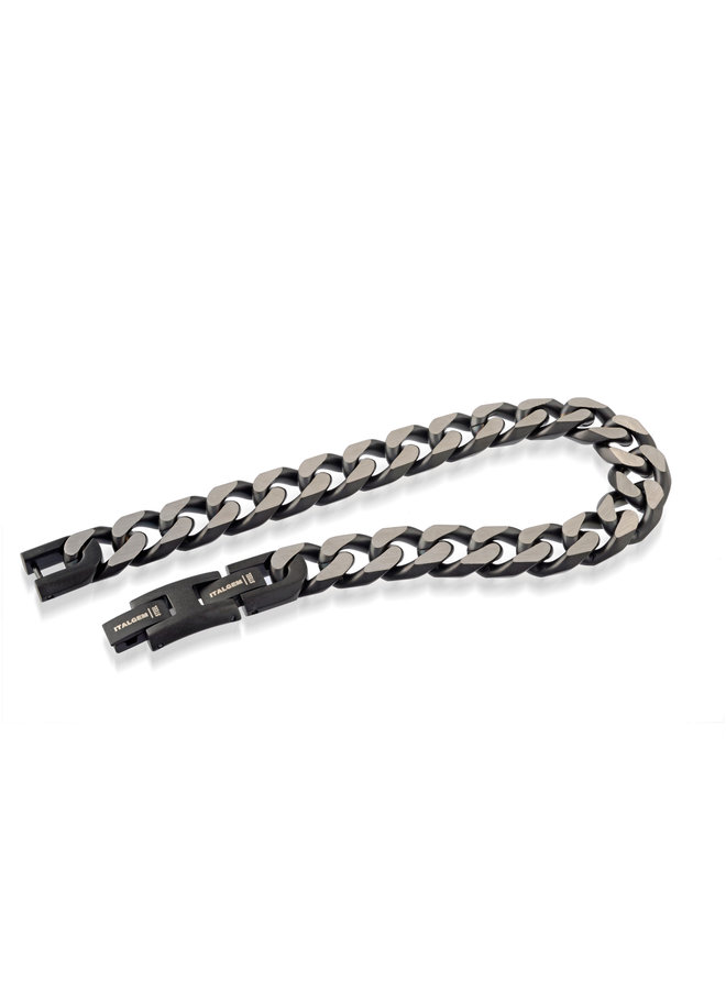 Bracelet acier 8.5'' noir mat 10mm