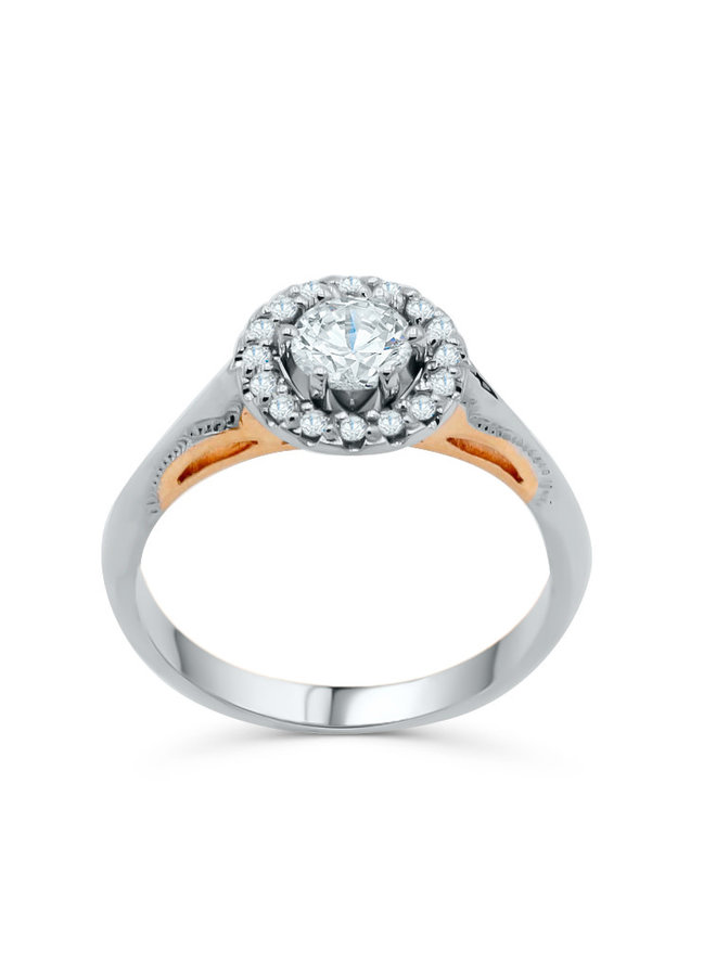 10k diamond ring 1x0.52ct VS2 color GH 16x0.01 I GH