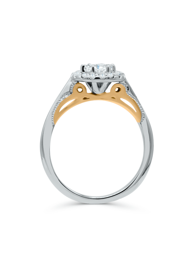 10k diamond ring 1x0.52ct VS2 color GH 16x0.01 I GH