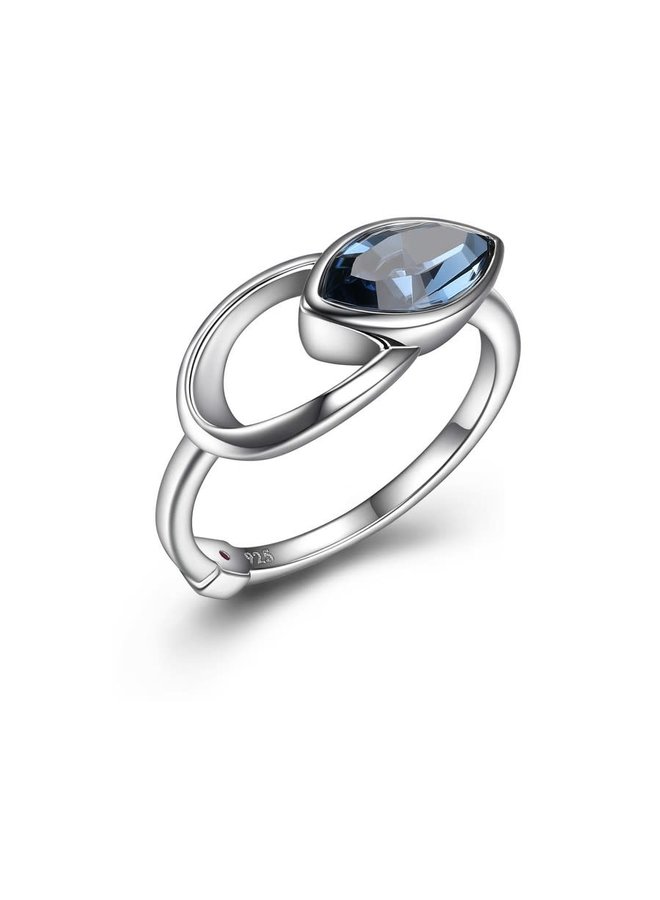 Bague argent .925 avec pierre bleu