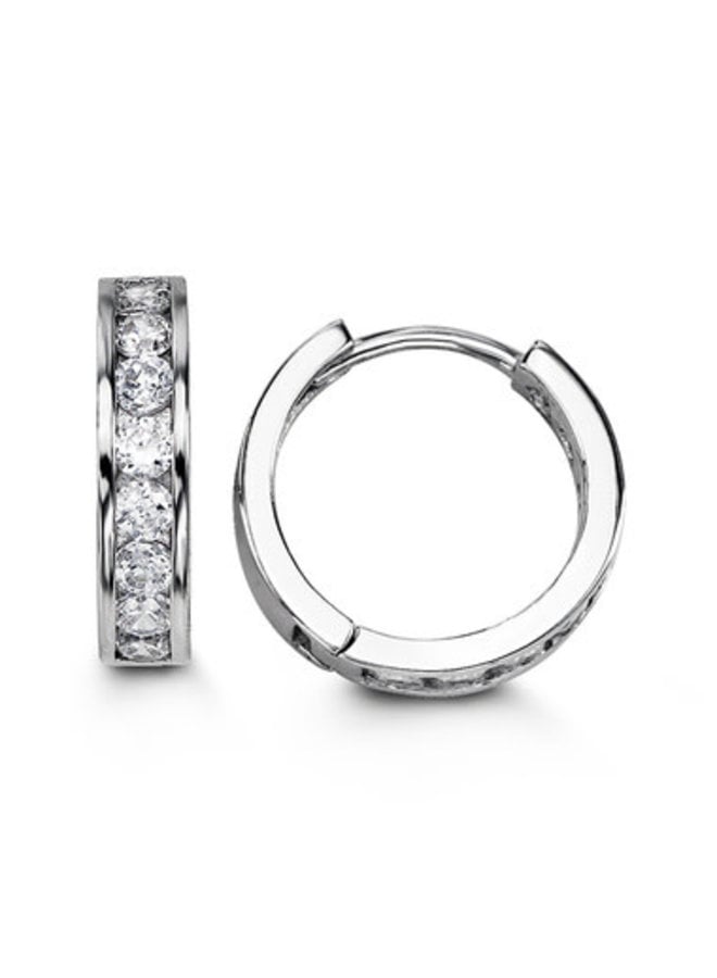 Boucles d'oreilles huggies .925 zircon 14mm