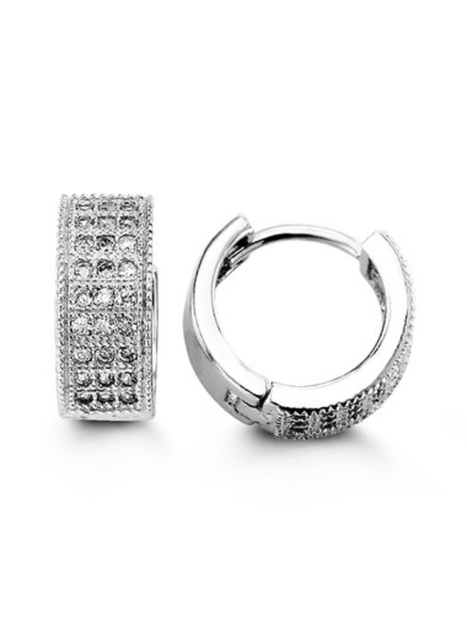 Boucles d'oreilles huggies .925 zircon 12mm