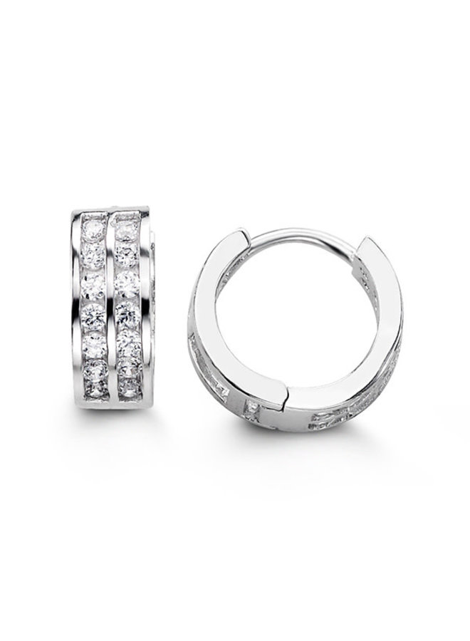 Boucles d'oreilles huggies argent .925 zircon