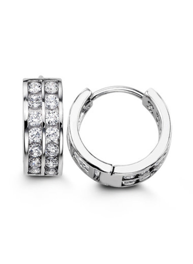 Boucle d'oreille huggies .925 zircon 14mm