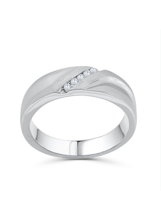 Jonc femme 10k blanc diamant 5x0.01ct I GH