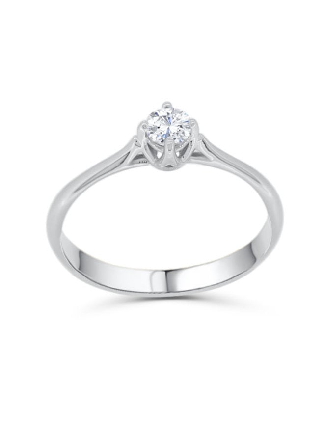 Bague 10k diamant solitaire 1x0.10ct I GH