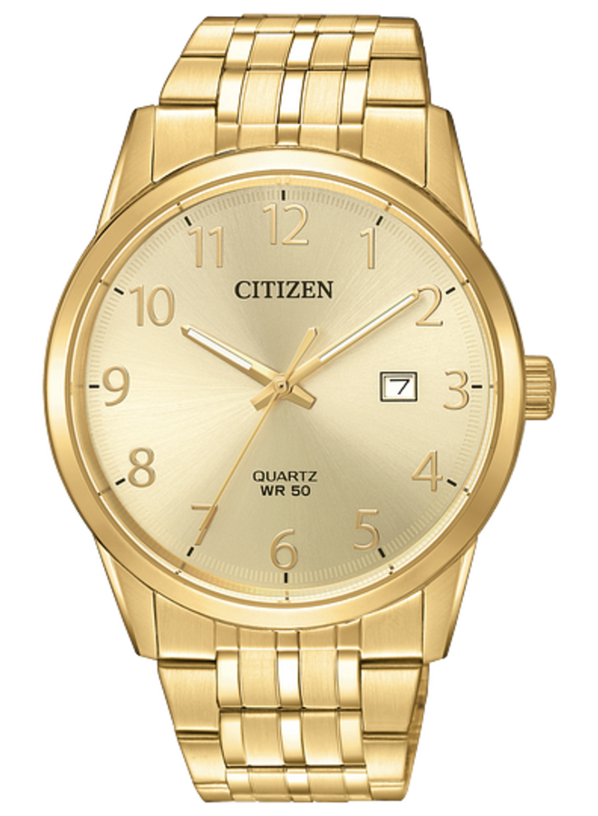 Citizen quartz homme acier doré